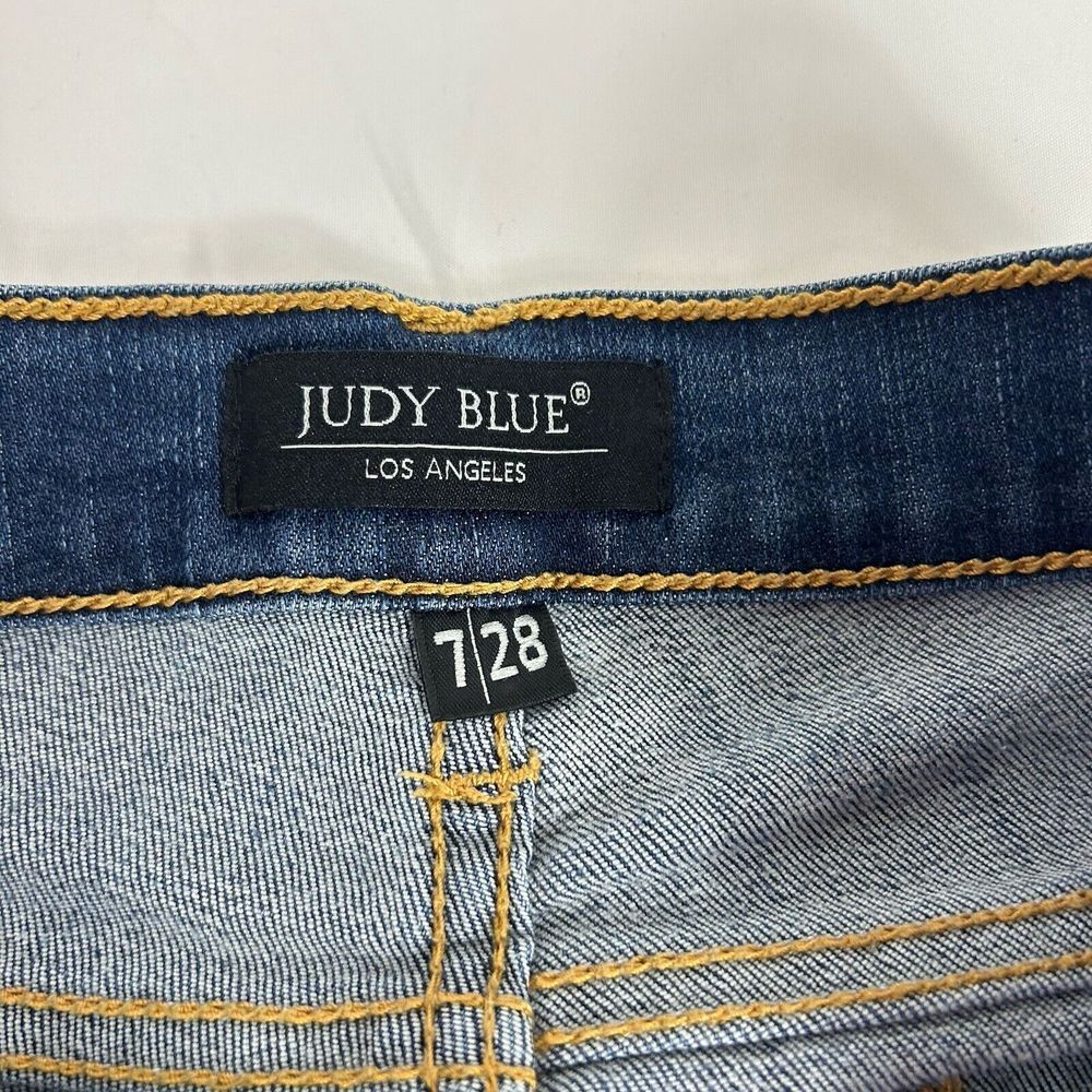 Judy Blue Jeans Women's 7 / 28 Relaxed Fit Mid Rise Distressed Stretch JB8289DK - Picture 5 of 10